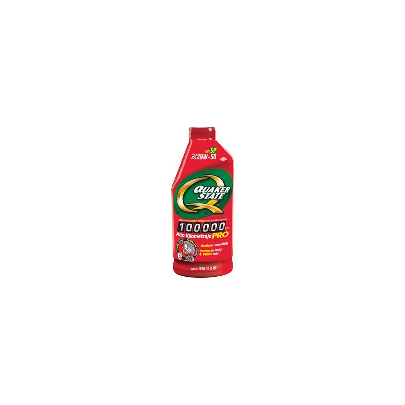 Aceite de Motor Quaker para Alto Kilometraje 20W-50 1 Cuarto