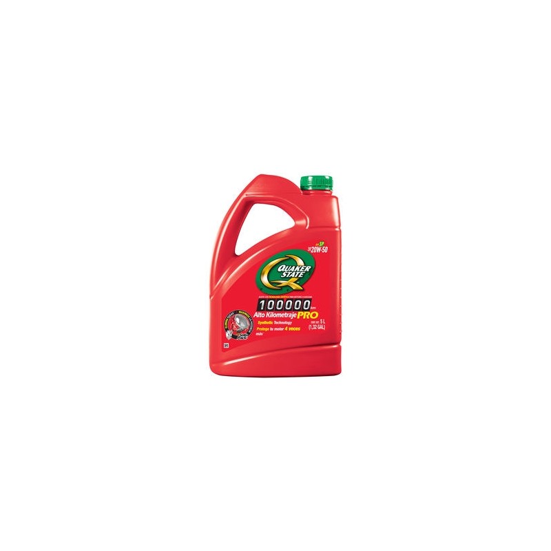 Aceite de Motor Quaker para Alto Kilometraje 20W-50 5 Cuartos