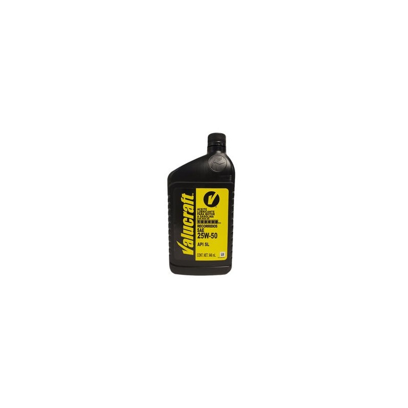 Aceite de Motor de Alto Kilometraje Valucraft 25W-50 1 Cuarto