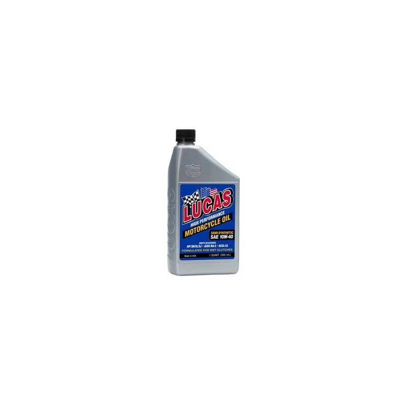 Aceite para Motor de Motocicleta Alto Rendimiento Semi Sintetico Lucas Oil Products 10W-40 1 Cuarto