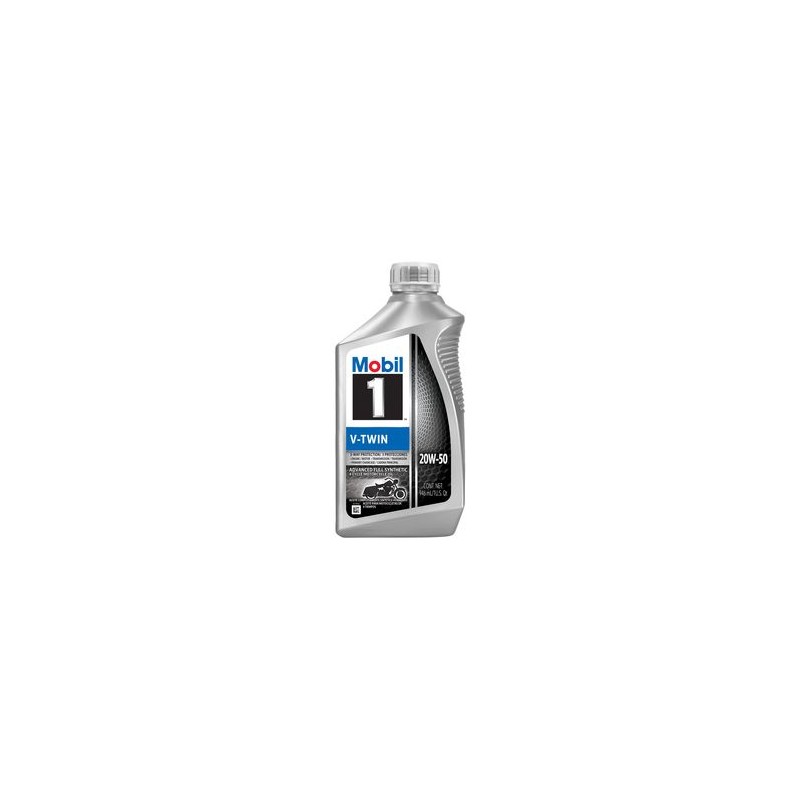 Aceite de Motor Completamente Sintetico de Motocicleta Mobil 1 V-Twin 20W-50 1 Cuarto