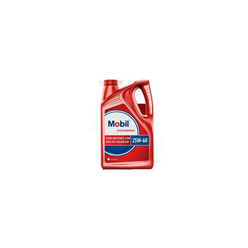 Aceite para Motor de Alto Kilometraje Mobil 25W-60 5 Cuartos